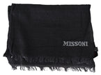 Black Wool Knit Unisex Neck Wrap ScarfMISSONI Gorgeous brand new with tags, 100% Authentic Missoni wool scarf with brand logo embroidery. Material: 100% Wool Color: Black Gender: Unisex Fringes Logo details Made in Italy SIZE: 170cm x 28cmBlack Wool Knit