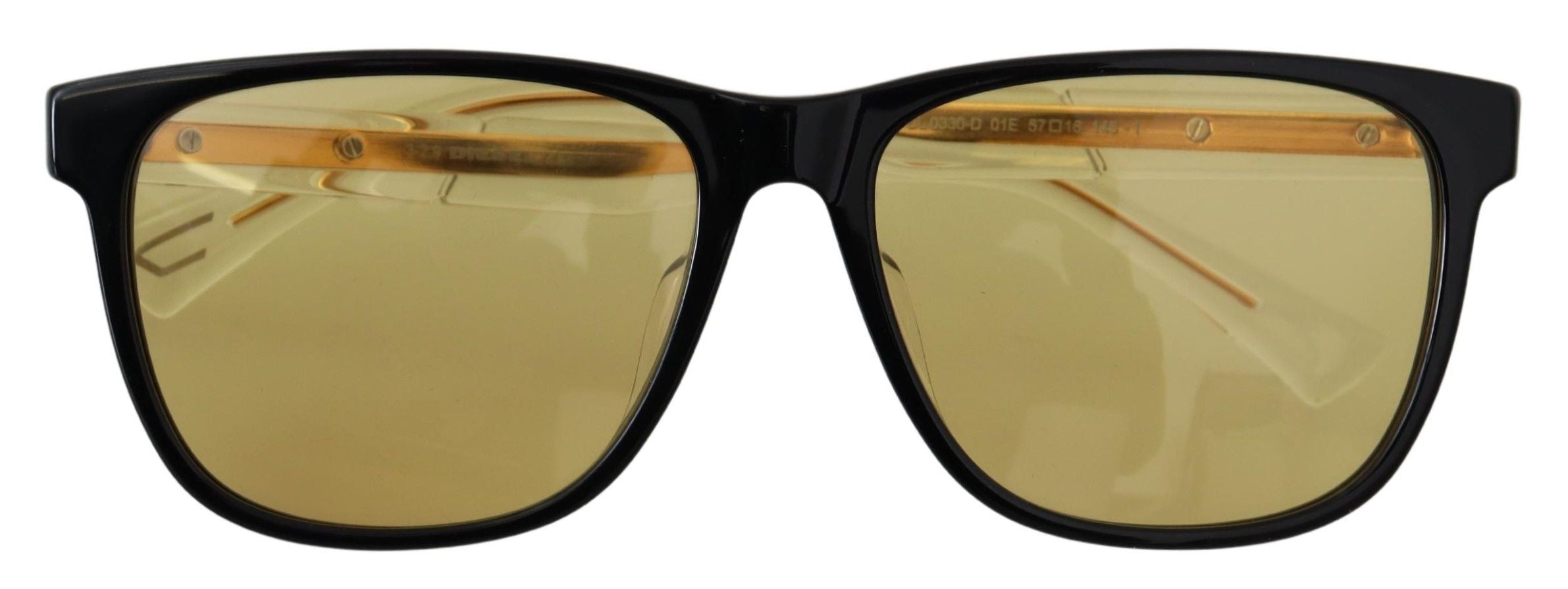 Black Synthetic Sunglasses with Yellow Transparent Lenses