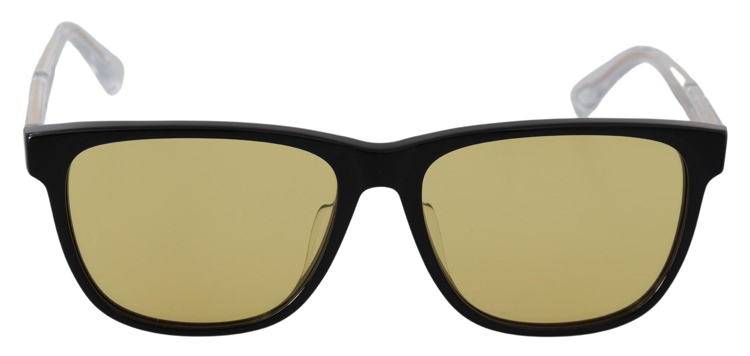 Schwarze Synthetik-Sonnenbrille mit gelben transparenten Gläsern