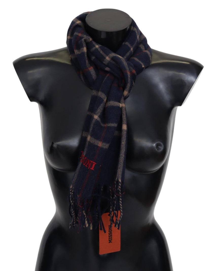 Black Checkered Unisex Neck Wrap Fringes ScarfMISSONI Gorgeous brand new with tags, 100% Authentic Missoni camel hair scarf with check pattern and brand logo embroidery. Material: 100% Camel Hair Color: Black Gender: Unisex Fringes Logo details Made in It