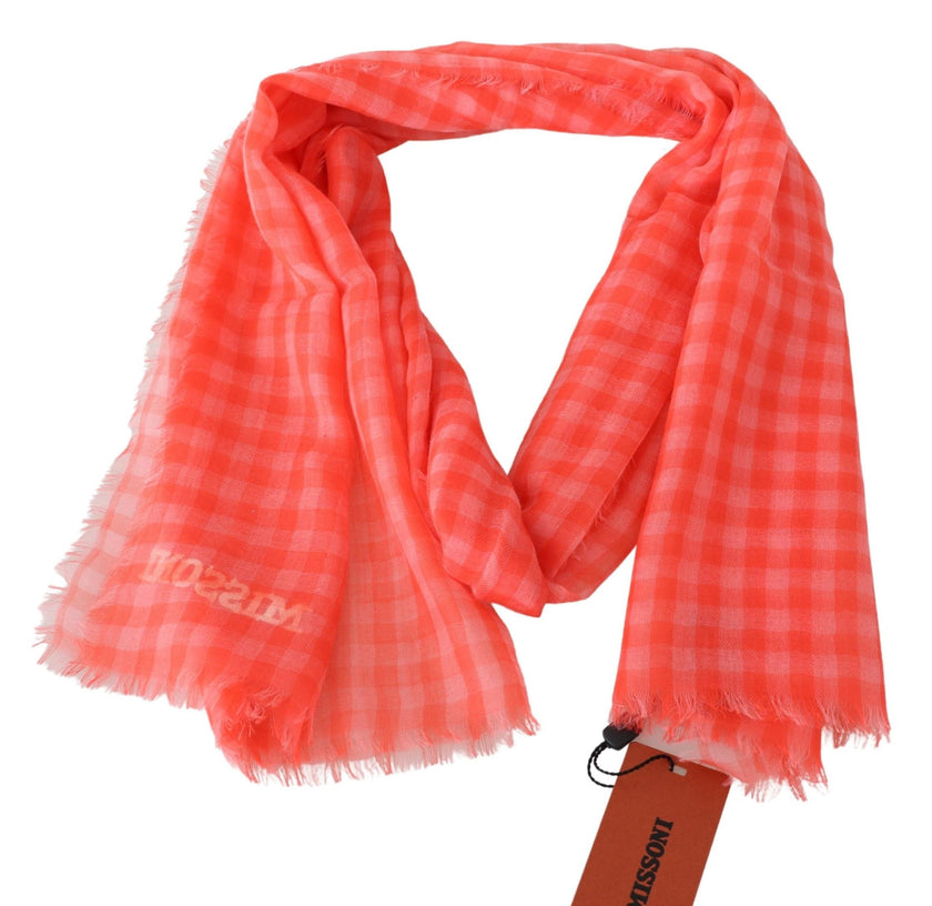 Orange Check Cashmere Unisex Wrap Fringes ScarfMISSONI Gorgeous brand new with tags, 100% Authentic Missoni cashmere scarf with checkered pattern and brand logo embroidery. Material: 100% Cashmere Color: Orange Gender: Unisex Fringes Logo details Made in