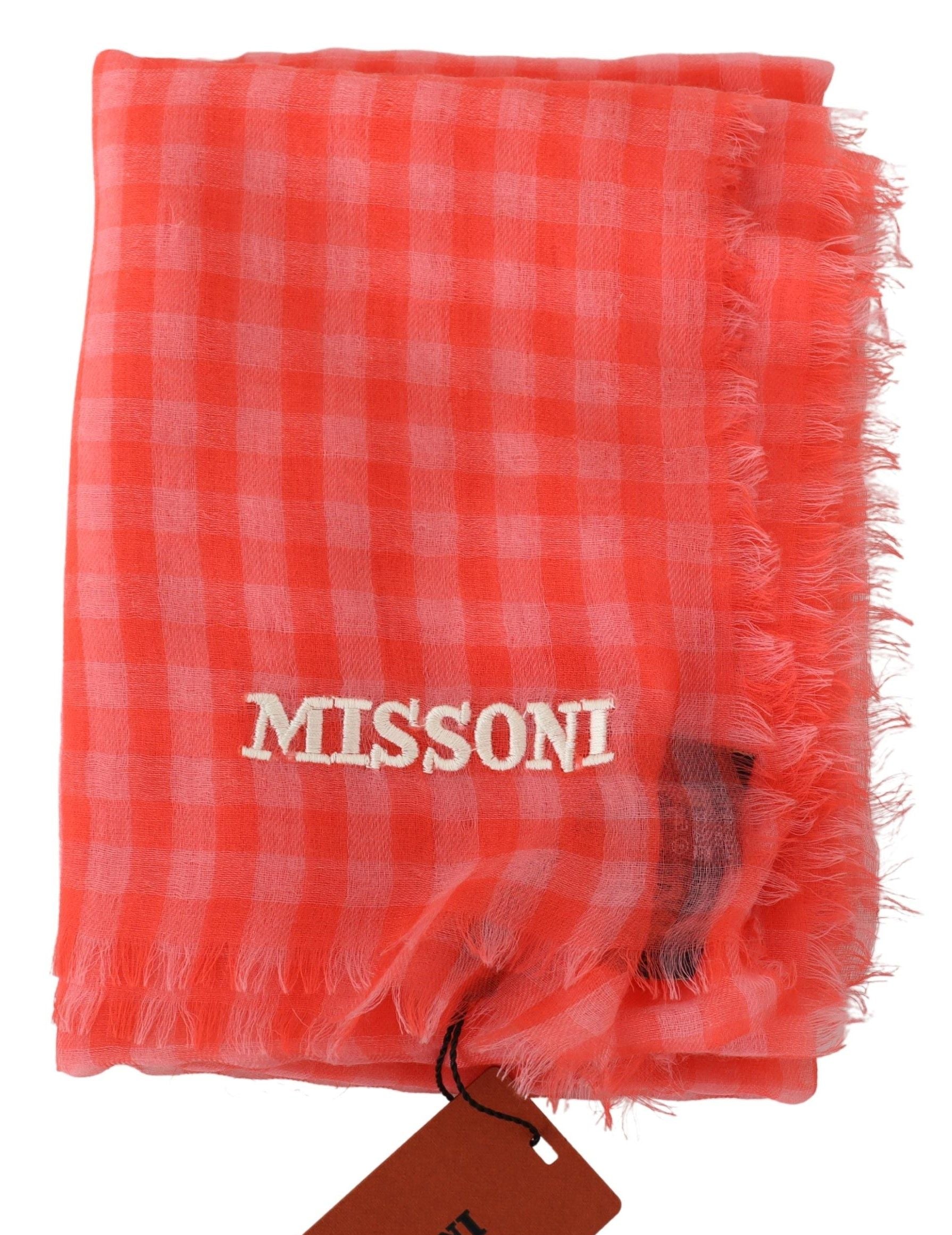 Orange Check Cashmere Unisex Wrap Fringes ScarfMISSONI Gorgeous brand new with tags, 100% Authentic Missoni cashmere scarf with checkered pattern and brand logo embroidery. Material: 100% Cashmere Color: Orange Gender: Unisex Fringes Logo details Made in