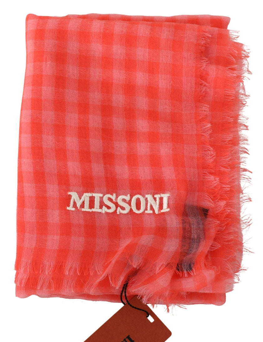 Orange Check Cashmere Unisex Wrap Fringes ScarfMISSONI Gorgeous brand new with tags, 100% Authentic Missoni cashmere scarf with checkered pattern and brand logo embroidery. Material: 100% Cashmere Color: Orange Gender: Unisex Fringes Logo details Made in