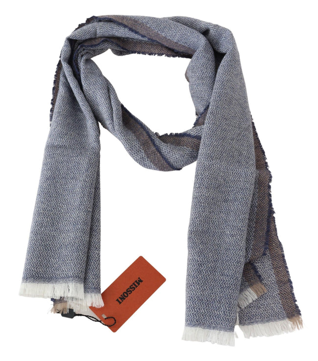 Gray Striped Wool Unisex Neck Wrap Fringes ScarfMISSONI Gorgeous brand new with tags, 100% Authentic Missoni wool scarf with stripes pattern and brand logo embroidery. Material: 100% Wool Color: Gray Gender: Unisex Fringes Logo details Made in Italy SIZE: