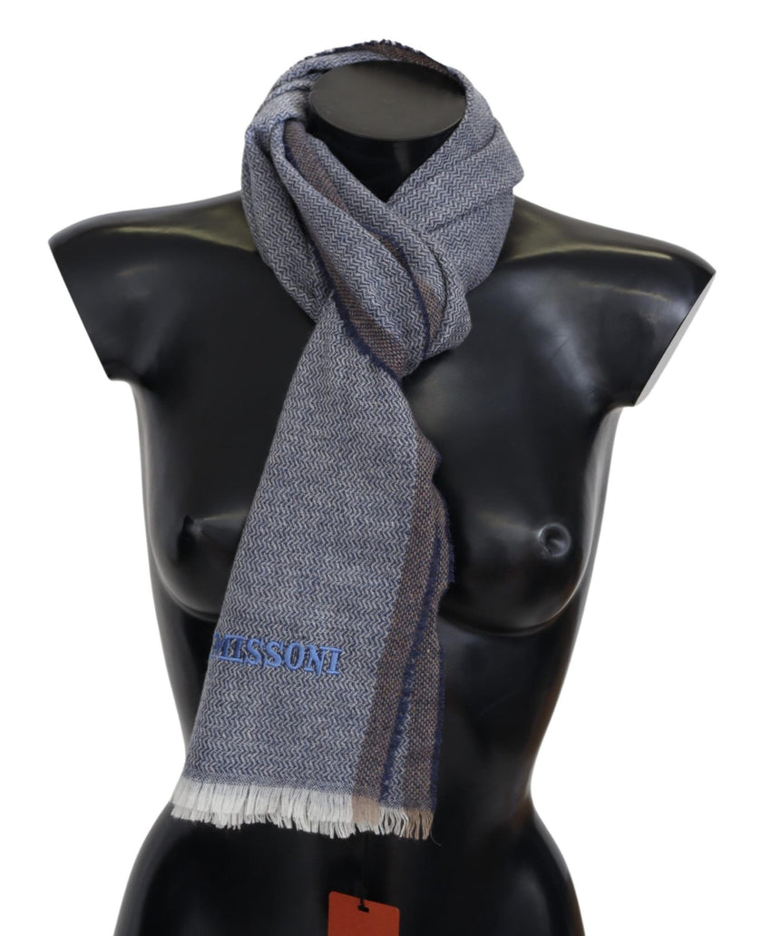 Gray Striped Wool Unisex Neck Wrap Fringes ScarfMISSONI Gorgeous brand new with tags, 100% Authentic Missoni wool scarf with stripes pattern and brand logo embroidery. Material: 100% Wool Color: Gray Gender: Unisex Fringes Logo details Made in Italy SIZE: