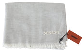 Gray Wool Knit Unisex Neck Wrap ScarfMISSONI Gorgeous brand new with tags, 100% Authentic Missoni wool scarf with solid pattern and brand logo embroidery. Material: 100% Wool Color: Gray Gender: Unisex Fringes Logo details Made in Italy SIZE: 180cm x 60cm