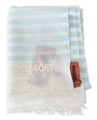 Blue White Lined Cashmere Unisex Wrap ScarfMISSONI Gorgeous brand new with tags, 100% Authentic Missoni cashmere scarf with line pattern design and brand logo embroidery. Material: 100% Cashmere Color: Blue White Gender: Unisex Fringes Logo details Made i