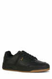 Elegant Black Low-Top Leather SneakersStep into luxury and style with these sleek black low-top sneakers from Saint Laurent, perfect for accenting your street-style ensemble with a touch of sophistication. Crafted with high-quality calf leather and featur