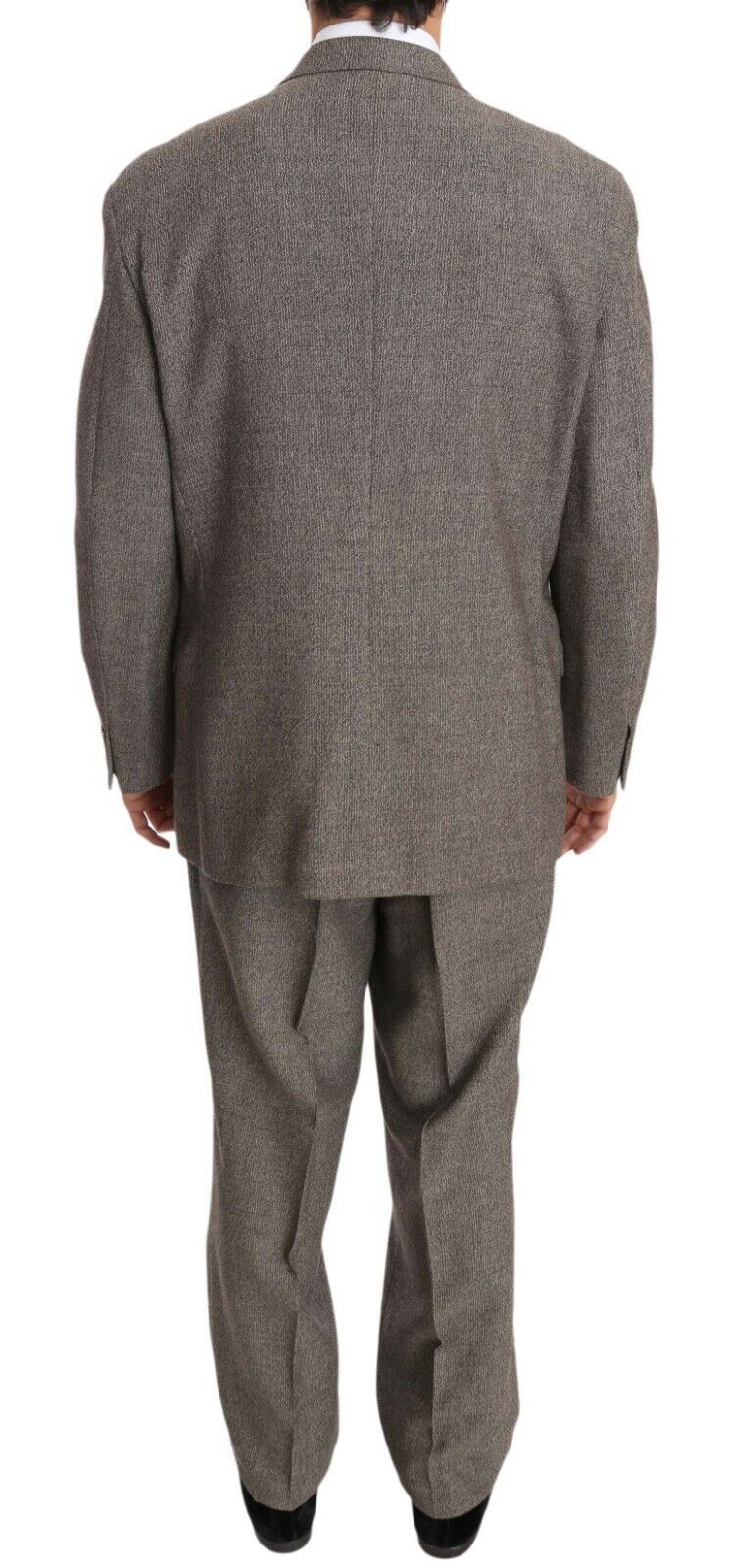 Costume marron en laine, coupe droite, simple boutonnage