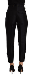 Black Wool High Waist Skinny Women PantsDSQUARED2 Gorgeous brand new with tags, 100% Authentic DSQUARED2 high waist skinny trousers. Fitting: Regular fit Colour: Black Material: 83% Wool 17% Silk Logo detailsBlack Wool High Waist Skinny Women Pants${tagsD