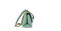 Cece Small Sea Green Signature PVC Convertible Flap Crossbody BagStyle: Michael Kors Cece Small Convertible Flap Crossbody Shoulder Bag (Sea Green Multi) Material: Signature PVC and Smooth Leather Features: Adjustable Chain/Leather Strap (Crossbody or Sho