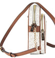 Jet Set Medium Vanilla PVC North South Chain Crossbody HandbagStyle: Michael Kors Jet Set Travel Medium North South Chain Crossbody Bag (Vanilla Signature) Material: Signature PVC with Crossgrain Leather Trim Features: Adjustable Chain Accented Crossbody
