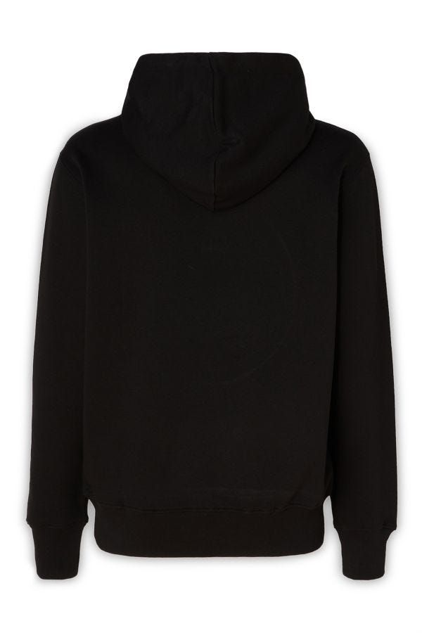Stunning Hooded Black Cotton SweatshirtExude effortless style with this absolutely stunning hooded sweatshirt from Versace Jeans. Crafted from premium 100% cotton, it features a comfortable feel and a chic black hue that guarantees a versatile addition to