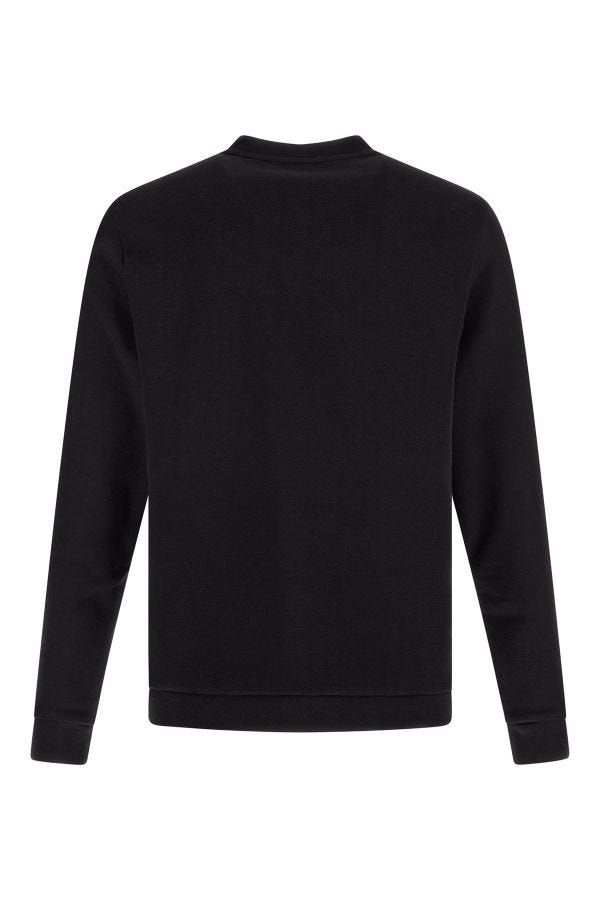 Elegant Black Cotton Round Neck SweatshirtDiscover the epitome of comfort and style with this 100% Authentic, brand new HUGO BOSS round neck sweatshirt. Perfect for a sleek, modern look, this piece is a must-have for the fashion-forward individual. Crafte