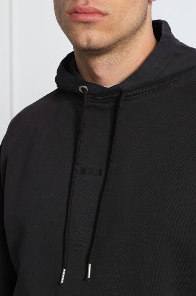 Sweat à capuche en coton bleu foncé avec logo