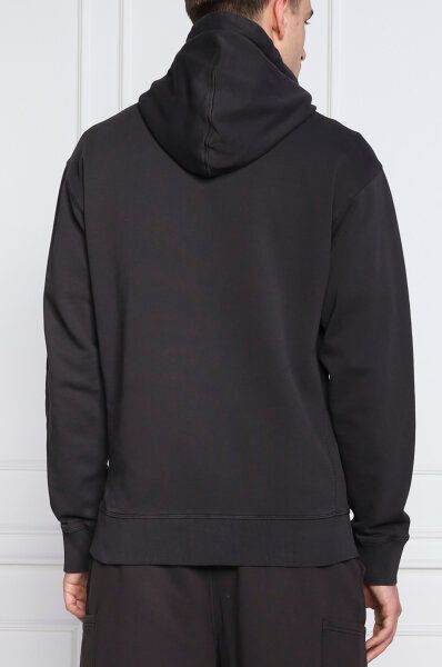 Sweat à capuche en coton bleu foncé avec logo