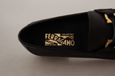 Elegant Black Calf Leather LoafersStep into luxury with these impeccable Salvatore Ferragamo loafers, crafted for the discerning gentleman. This brand new pair arrives in its original box with tags and a protective dust bag, ensuring authenticity and exce