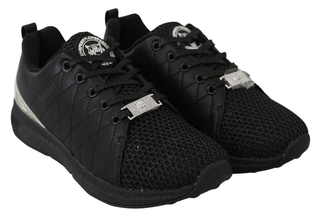 Exquisite Black Runner Gisella Sports SneakersStep into the world of high-end athleticism with these exquisite new-with-tags Plein Sport Women’s Running Sneakers. Elegant yet practical, these black sneakers are perfect for those who value both style and c