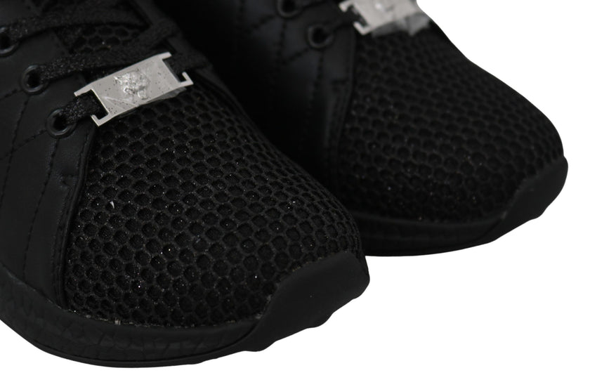 Exquisite Black Runner Gisella Sports SneakersStep into the world of high-end athleticism with these exquisite new-with-tags Plein Sport Women’s Running Sneakers. Elegant yet practical, these black sneakers are perfect for those who value both style and c