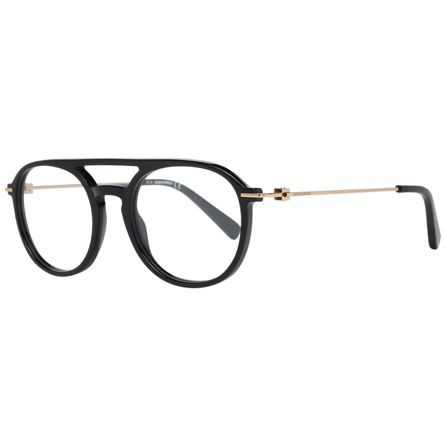 Sleek Black Full-Rim Designer EyewearExude timeless sophistication with these sleek eyeglasses from the renowned fashion house Dsquared². Designed for the fashion-savvy individual, this unisex pair is the perfect accessory to complement any ensemble. Craf