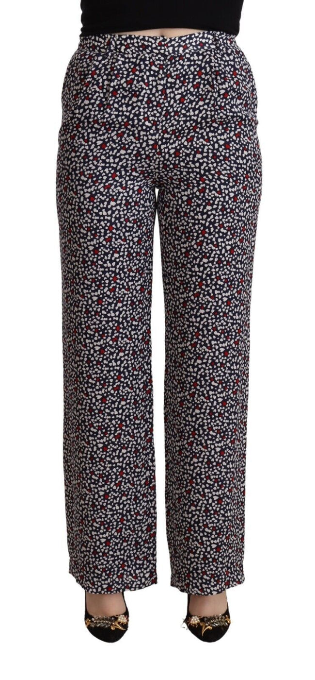 Black High Waist Printed Straight Pants