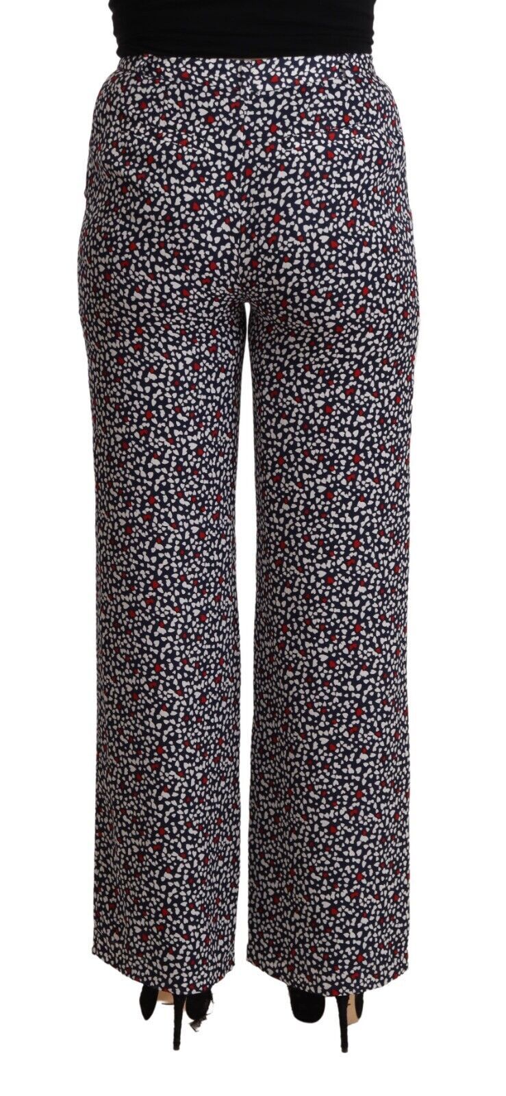 Pantalon droit imprimé noir taille haute