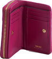 Elegant Purple Quilted Leather WalletDiscover sophistication with our striking Versace Bifold Zip Wallet, a testament to timeless elegance and functionality. This luxurious accessory, complete with original tags, box, and dustbag, is sure to enchant with