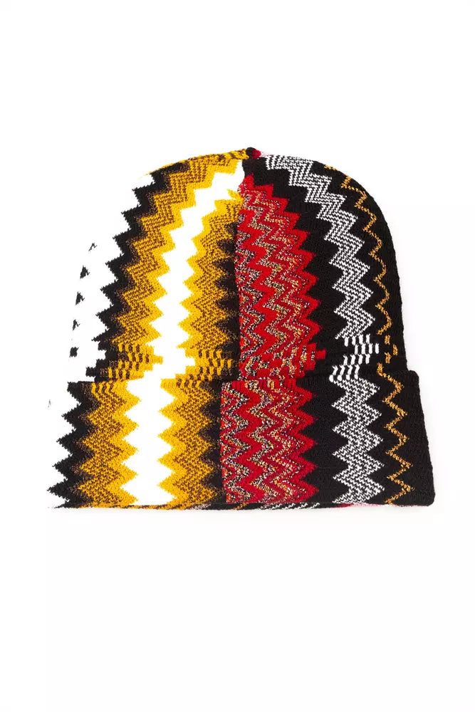 Multicolor Wool Women HatElevate your accessory collection with this eye-catching Missoni hat, epitomizing the brand’s iconic flair for bold, geometric patterns. The multicolor design adds a splash of vibrancy to any ensemble, ensuring you stand out with