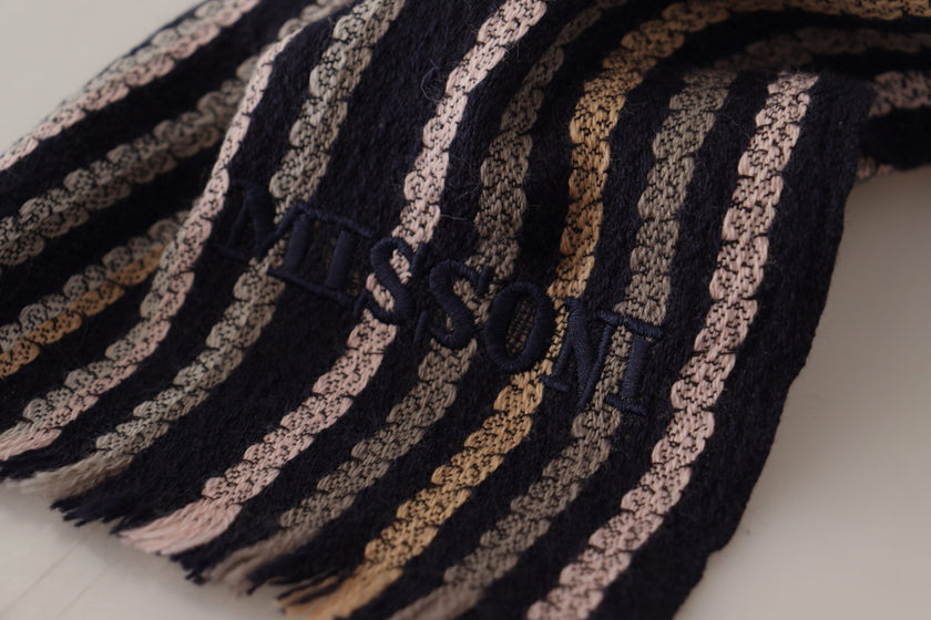 Multicolor Stripes Wool Knit Fringe Shawl ScarfMISSION Gorgeous brand new with tags, 100% Authentic MISSONI Mens Scarf. Material: 100% Wool Color: Multicolor Logo details Made in Italy SIZE: 180cm x 30cmMulticolor Stripes Wool Knit Fringe Shawl Scarf${tag