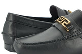 Elegant Black Calf Leather Men's LoafersStep into luxury with these 100% Authentic Versace men’s loafers, perfect for the discerning gentleman. These exquisite shoes come brand new with original box, tags, and dust bag, ensuring their pristine condition.