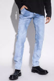 Blue Cotton Men JeansElevate your denim game with Dsquared²’s ‘Cool Guy’ jeans, a masterclass in bold styling with an edge. Crafted with the perfect blend of cotton and elastane for a comfortable yet chic fit, these light blue jeans feature a distinct whi