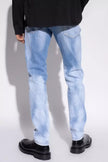 Blue Cotton Men JeansElevate your denim game with Dsquared²’s ‘Cool Guy’ jeans, a masterclass in bold styling with an edge. Crafted with the perfect blend of cotton and elastane for a comfortable yet chic fit, these light blue jeans feature a distinct whi