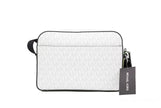 Cooper Small Bright White Palm Signature PVC Utility Crossbody BagStyle: Michael Kors Cooper Small Utility Crossbody (Bright White/Palm Green) Material: Signature PVC and Smooth Leather Features: Inner Zip and Slip Pockets, Outer Zip and Slip Pockets, Adj