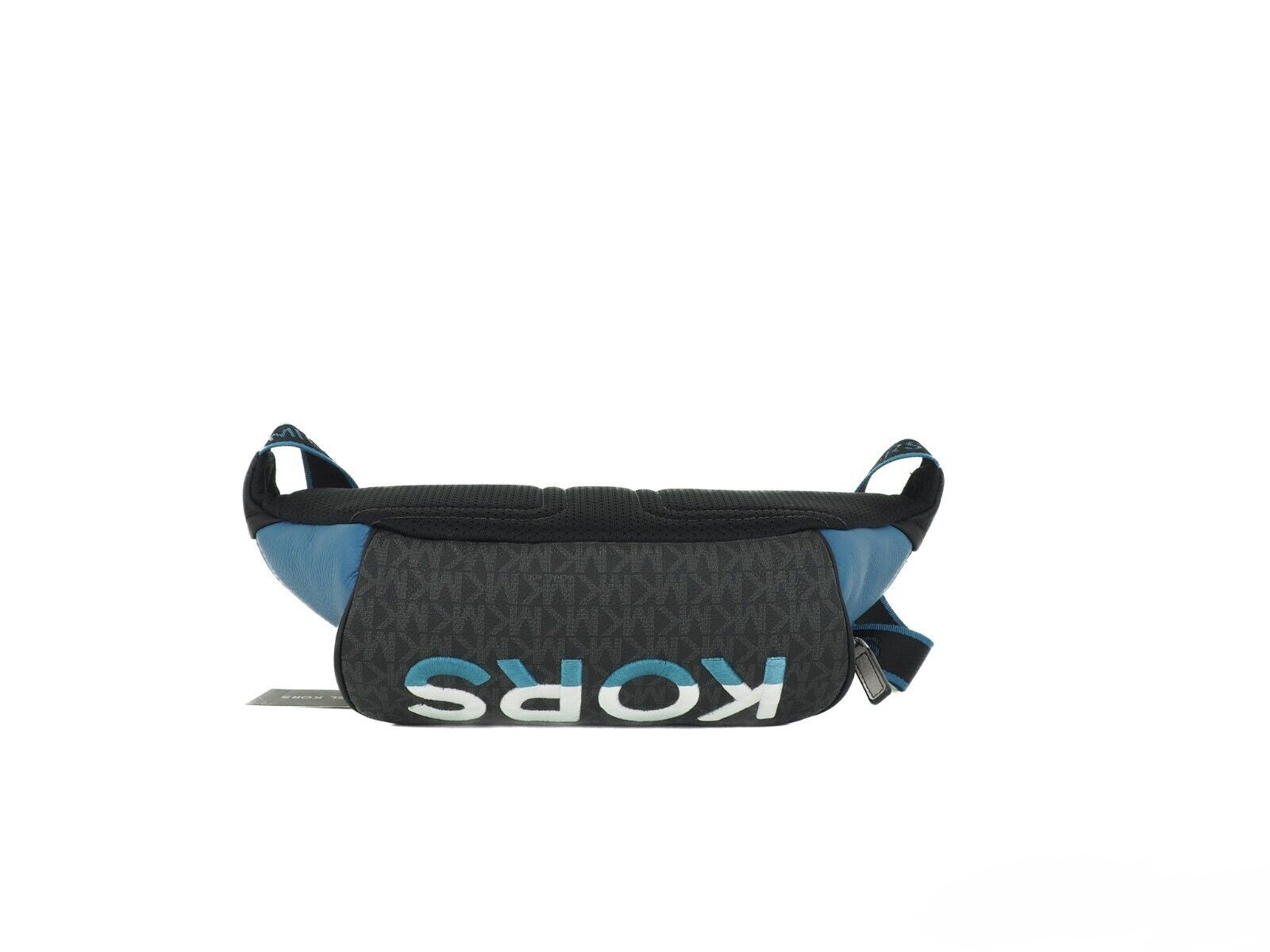 Cooper Large Blue Multi Leather Embroidered Logo Utility Belt BagStyle: Michael Kors Cooper Large Embroidered Logo Utility Belt (Blue) Material: Pebbled Leather and PVC Features: 2 Outer Zip Pockets, 1 Outer Rear Valuables Zip Pocket, Inner Slip Pocket, A