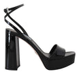 Black Patent Sandals Ankle Strap Heels LeatherPRADA Gorgeous brand new with tags, 100% Authentic PRADA shoes. Model: Block heels platform sandals Color: Black Leather bottom sole Logo details Made in Italy Very exclusive and high craftsmanship Material: 1