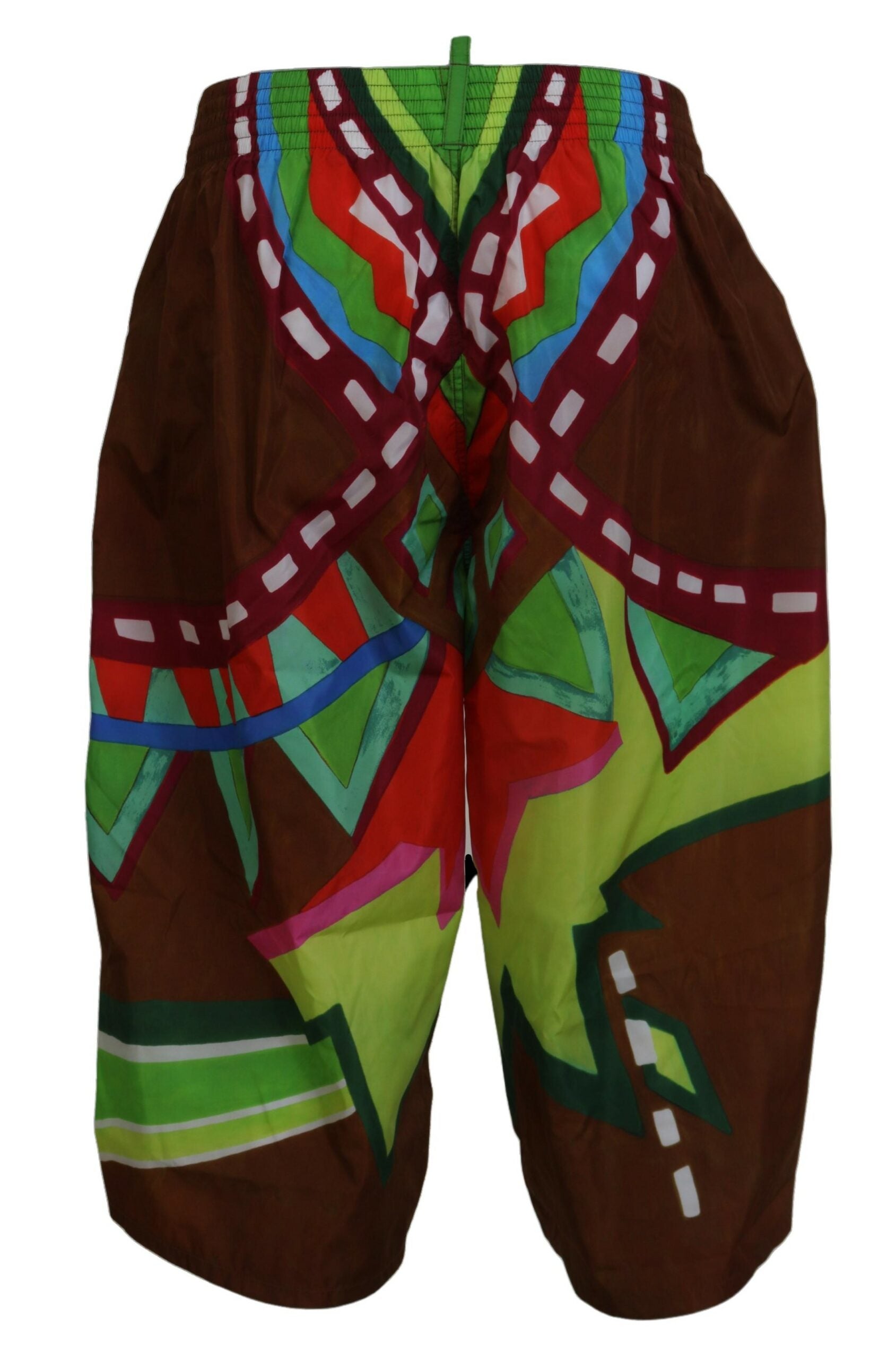 Multicolor Printed Men Beachwear Shorts SwimwearDSQUARED2 Absolutely stunning, 100% Authentic, exclusive brand new with tags DSQUARED2 Beachwear swimming shorts. Model: Swim shorts Boxer Color: Multicolor with print Material: 100% Polyamide Elastic waist