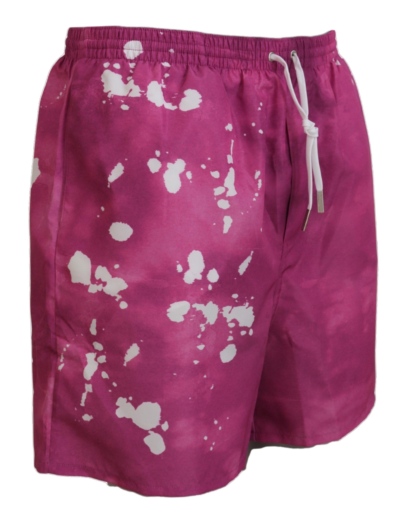 Short de bain homme rose tie-dye avec logo, maillot de bain