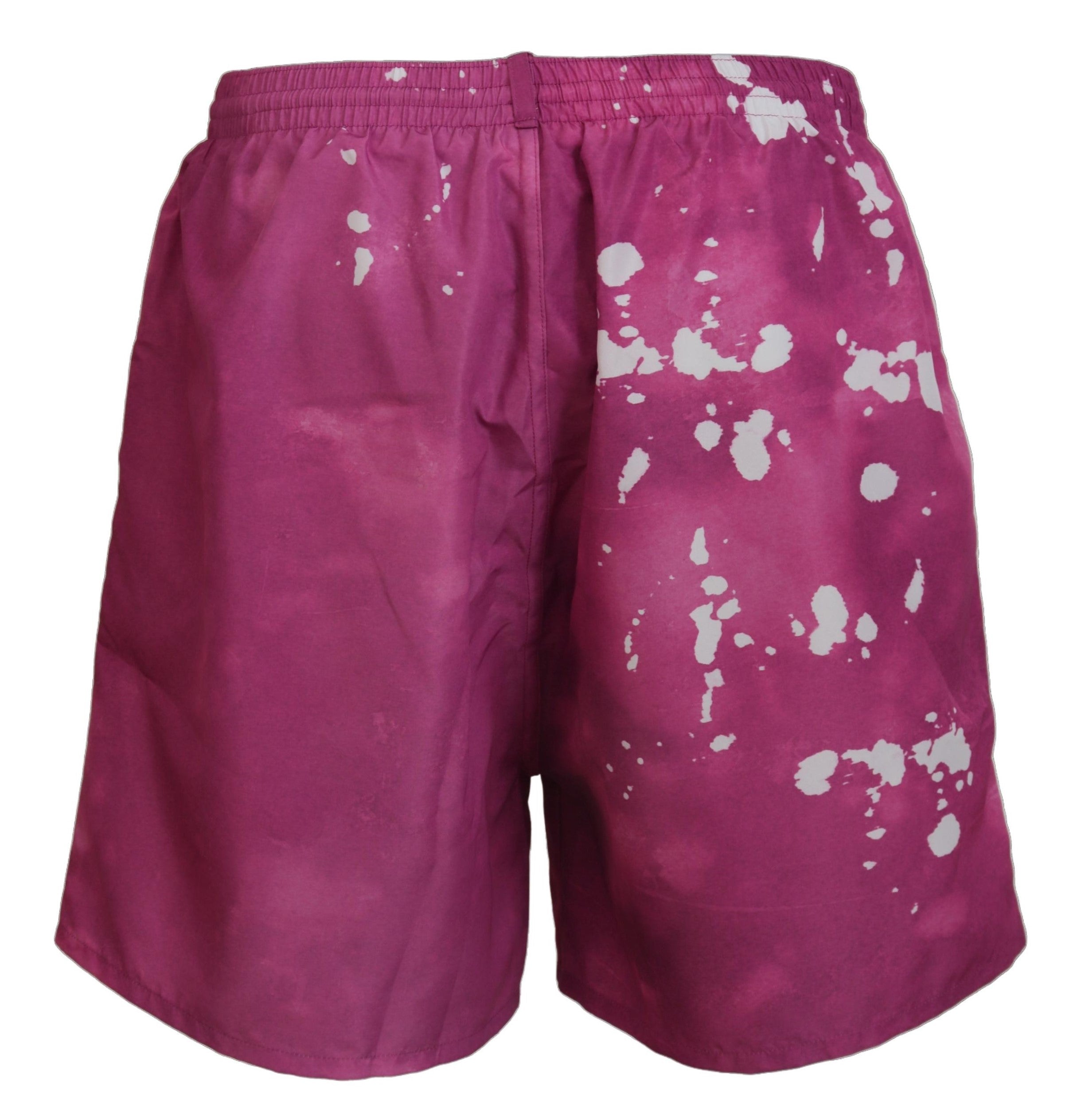 Short de bain homme rose tie-dye avec logo, maillot de bain