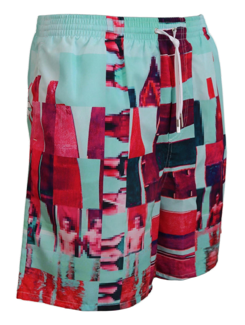 Multicolor Printed Beachwear Shorts SwimwearDSQUARED2 Absolutely stunning, 100% Authentic, exclusive brand new with tags DSQUARED2 Beachwear swimming shorts. Model: Swim shorts Boxer Color: Multicolor with print Material: 100% Polyester Elastic waist stra