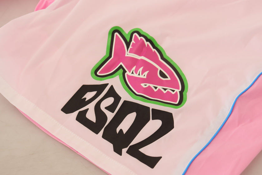 White Pink Logo Print Men Beachwear Shorts SwimwearDSQUARED2 Absolutely stunning, 100% Authentic, exclusive brand new with tags DSQUARED2 Beachwear swimming shorts. Model: Swim shorts Boxer Color: White pink with print Material: 92% Polyamide 8% Elastane