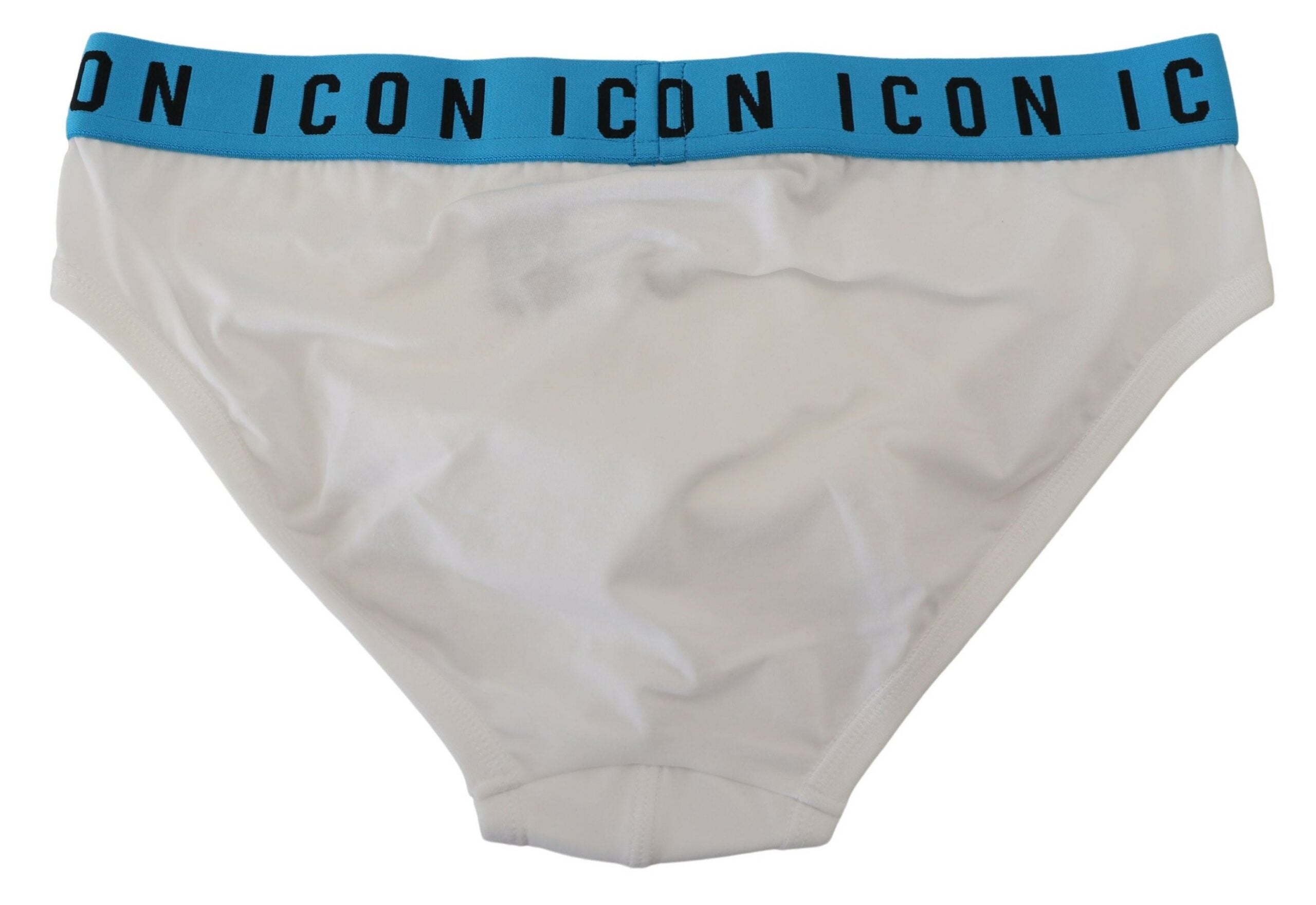 Weißer Baumwoll-Stretch-Slip mit Icon-Logo