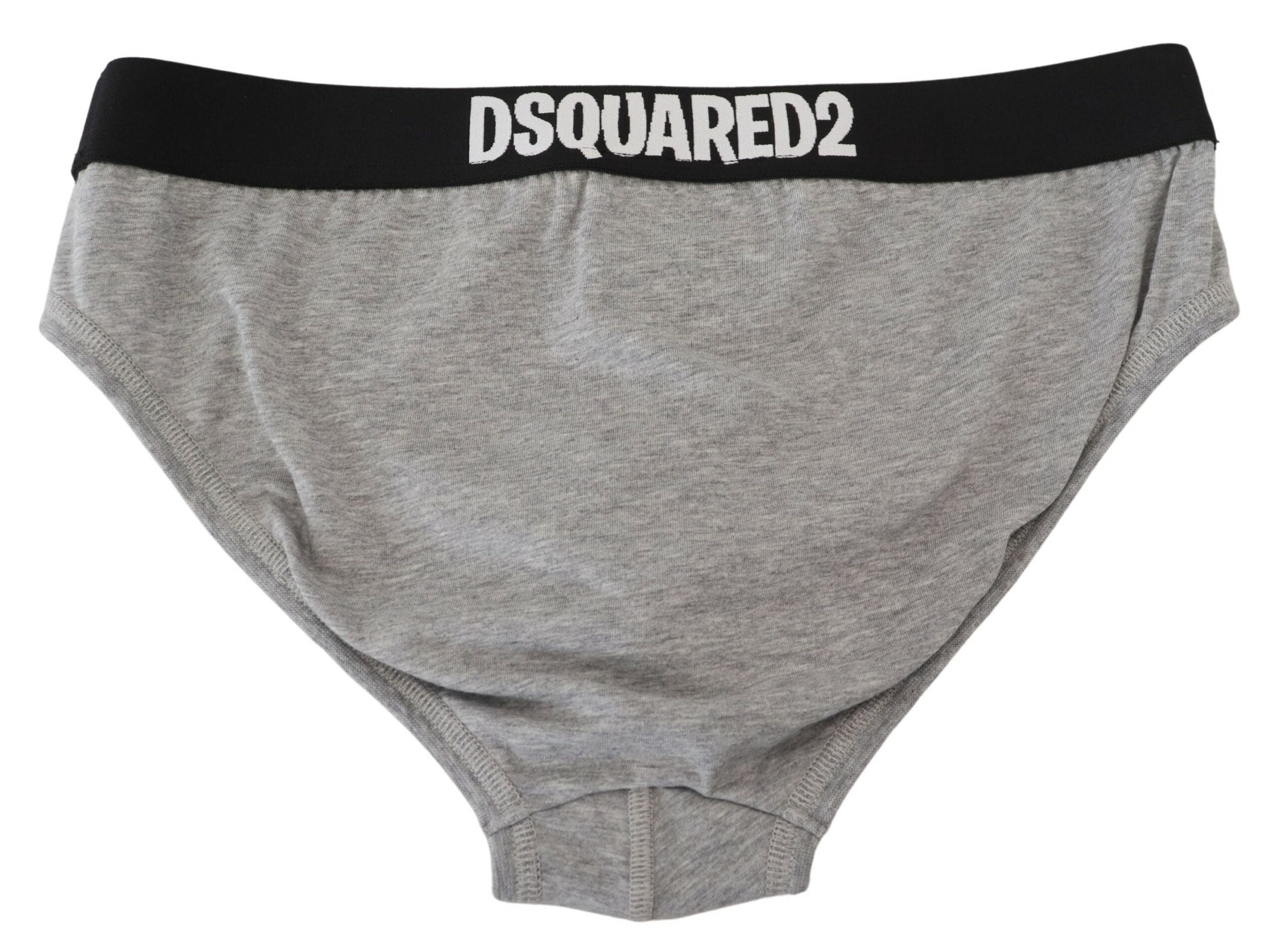 Gray DSURF Logo Cotton Stretch Men Brief UnderwearDSQUARED2 Underwear Absolutely stunning, 100% Authentic, brand new DSQUARED2 brief featuring an elastic waistband. Constructed in a superior quality cotton stretch fabric. Model: Brief Colour: Gray Elastic
