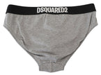 Gray DSURF Logo Cotton Stretch Men Brief UnderwearDSQUARED2 Underwear Absolutely stunning, 100% Authentic, brand new DSQUARED2 brief featuring an elastic waistband. Constructed in a superior quality cotton stretch fabric. Model: Brief Colour: Gray Elastic