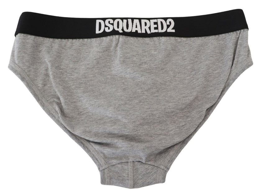 Gray DSURF Logo Cotton Stretch Men Brief UnderwearDSQUARED2 Underwear Absolutely stunning, 100% Authentic, brand new DSQUARED2 brief featuring an elastic waistband. Constructed in a superior quality cotton stretch fabric. Model: Brief Colour: Gray Elastic