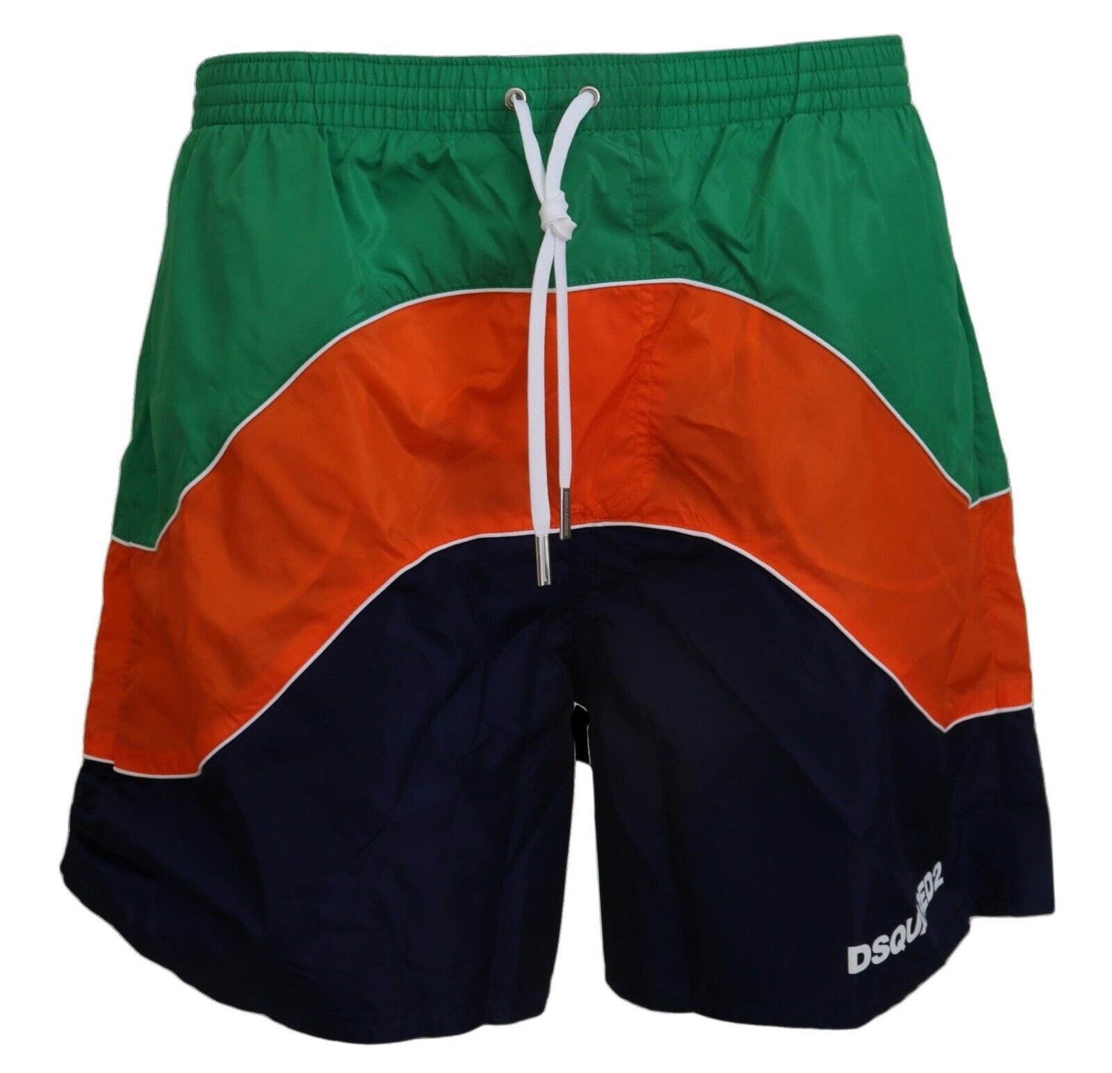 Multicolor Logo Print Men Beachwear Swimwear ShortDSQUARED2 Absolutely stunning, 100% Authentic, exclusive brand new with tags DSQUARED2 Beachwear swimming shorts. Modell: Swimshorts Boxer Color: Multicolor with Print Material: 100% Polamide Elastic waist