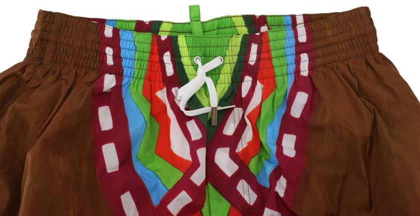 Multicolor Printed Men Beachwear Swimwear ShortDSQUARED2 Absolutely stunning, 100% Authentic, exclusive brand new with tags DSQUARED2 Beachwear swimming shorts. Modell: Swim shorts Boxer Color: Multicolor with print Material: 100% Polyamide Elastic waist