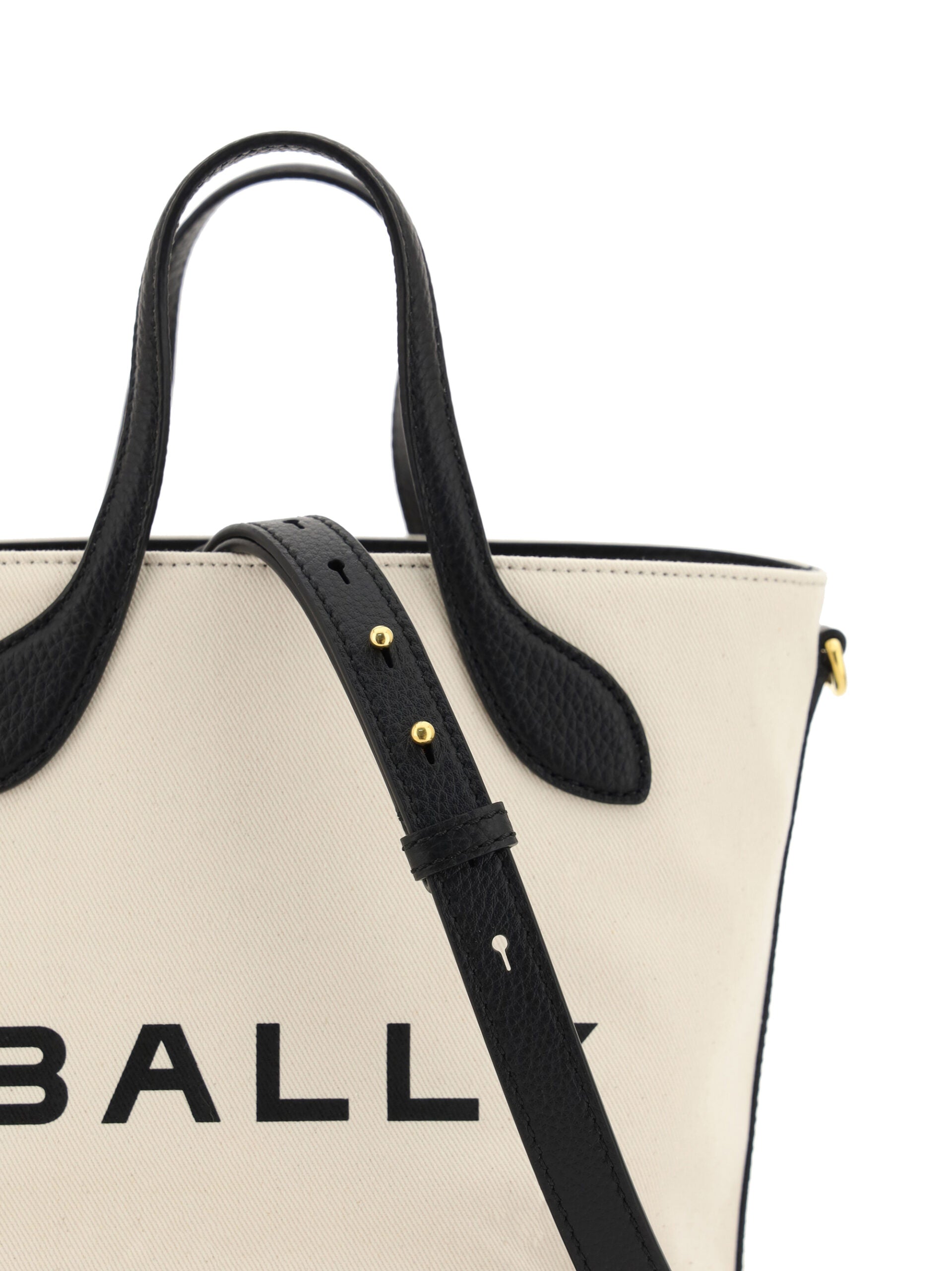 Sac seau en cuir blanc et noir Bally