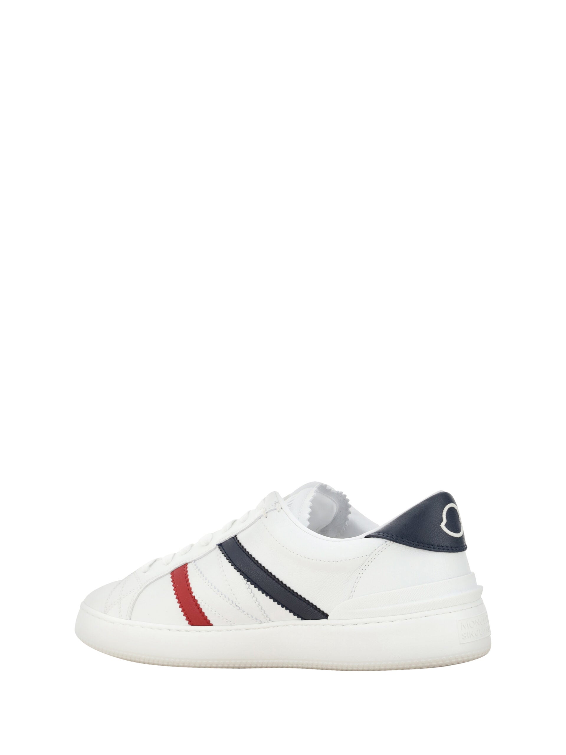 White Monaco Low Top Synthetic Sneakers by Moncler