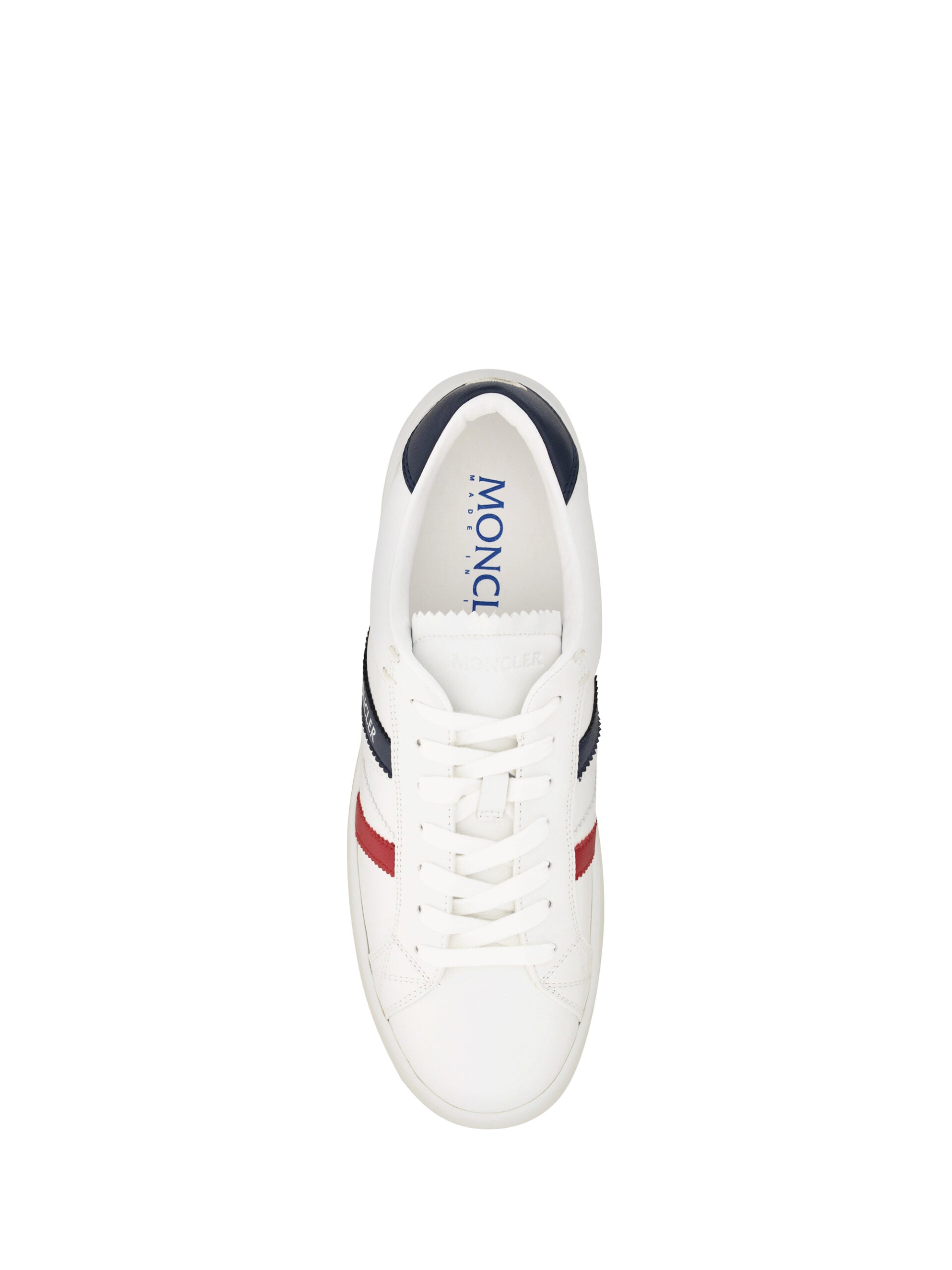 White Monaco Low Top Synthetic Sneakers by Moncler