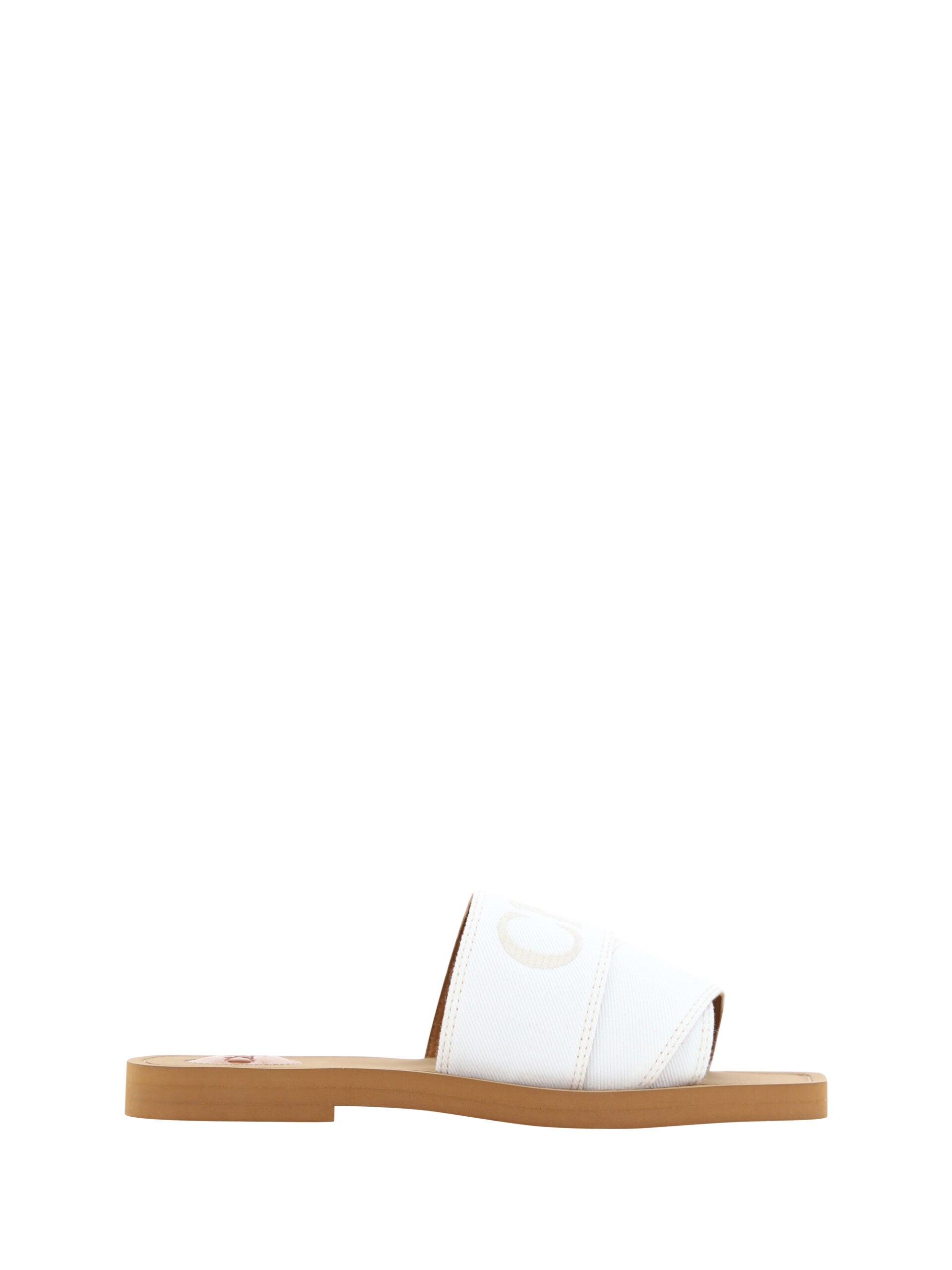 Sandales Woody en coton blanc